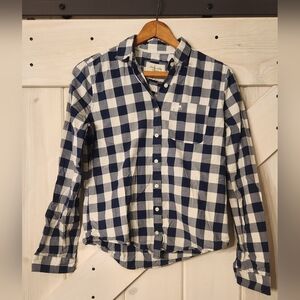 Y2K Abercrombie And Fitch Button Down Shirt. Size M. Purple And White Plaid.